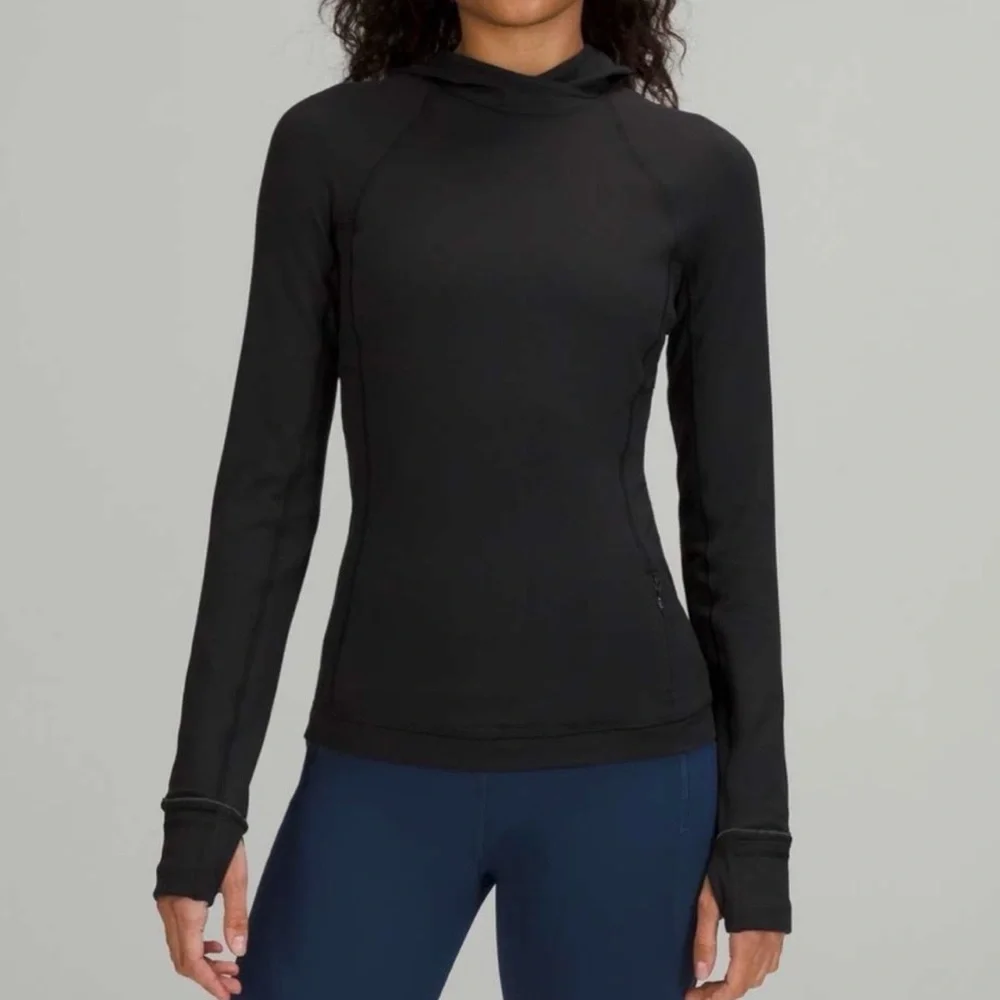 Lululemon Its Rulu Run Long Sleeve Hoodie womens size 6 in black